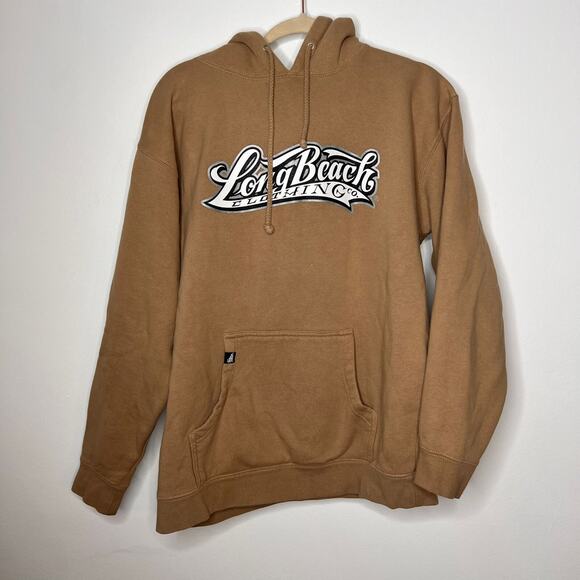 Long Beach Other - OG Logo Sandstone Pigment Dyed Hoodie – Size L – Long Beach Clothing Co.